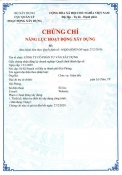 CHỨNG CHỈ HÀNH NGHỀ XÂY DỰNG